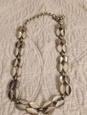 Source Unknown Silver-Tone Faceted Link Necklace